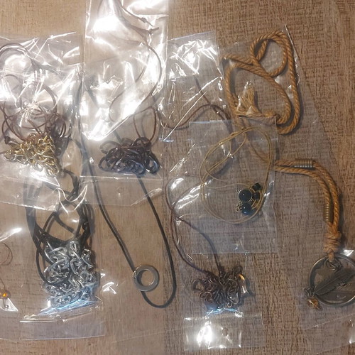 Necklace pendants new, pack of 8 with cord