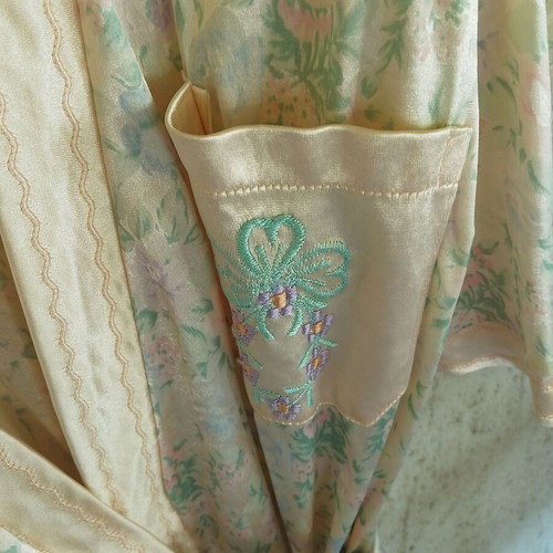 Nightgown and robe set No52, new, satin floral design