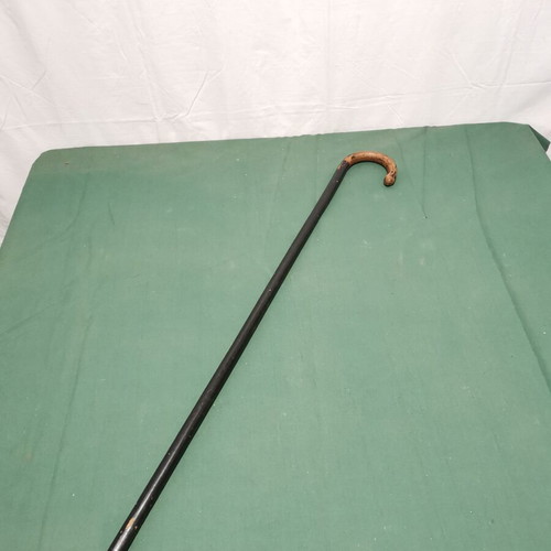 Wooden walking cane 1950 vintage used with wear