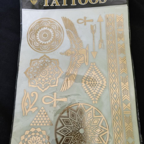 Temporary Tattoos Boho Egyptian Style new, gold shades