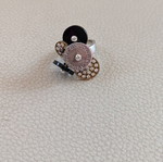 D&C silver cocktail ring like new, rotating circular elements
