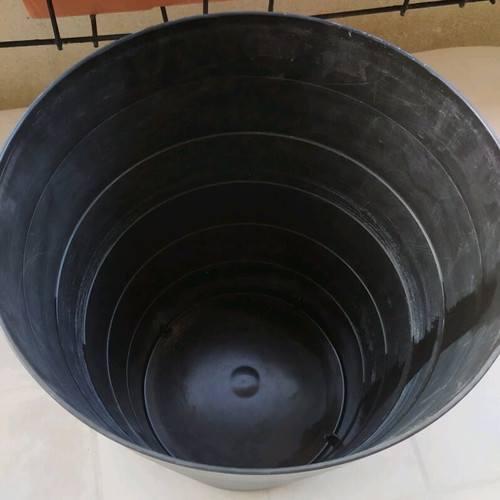 Plastic flowerpot used, black color, height 31 cm