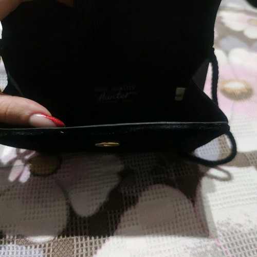 Velvet evening bag used, black crossbody
