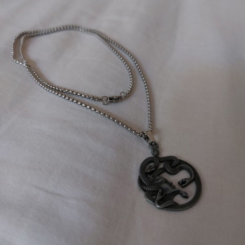 Medusa necklace with snakes, dark mythology