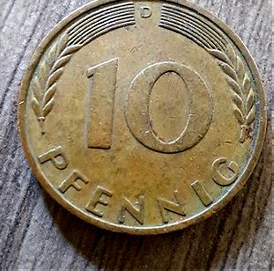 Νόμισμα Γερμανίας 10 PFENNIG D του 1969