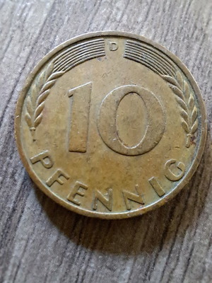Νόμισμα 10 PFENNIG D του 1969 μεταχειρισμένο, γερμανικό