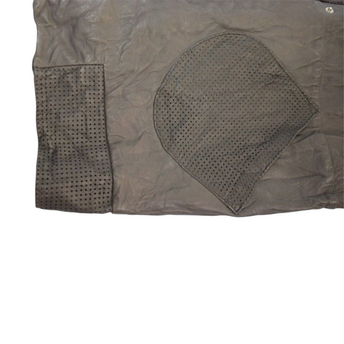 WLG by Giorgio Brato leather perforated vest taupe grey IT 42