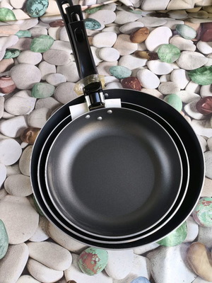 Set of 3 new non-stick frying pans 18-20-24cm aluminum Hostaflon