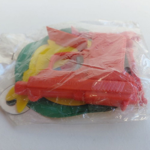 Plastic toy gun with darts and targets Viozach X-44, 80s, new
