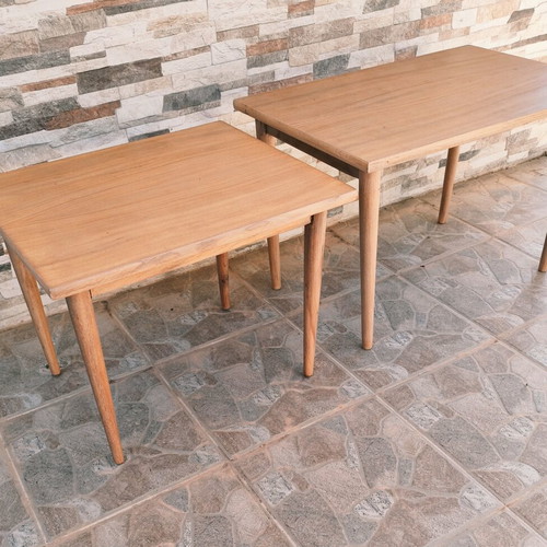 Danish Nest Tables Vintage Fully Restored Mid-Century Modern Set of 2
