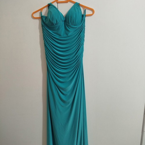 Long dress used, formal mermaid style with back tie