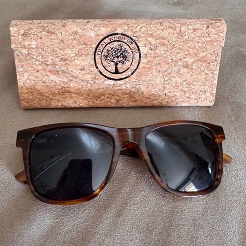 Sunglasses made from recyclable materials like new, brown