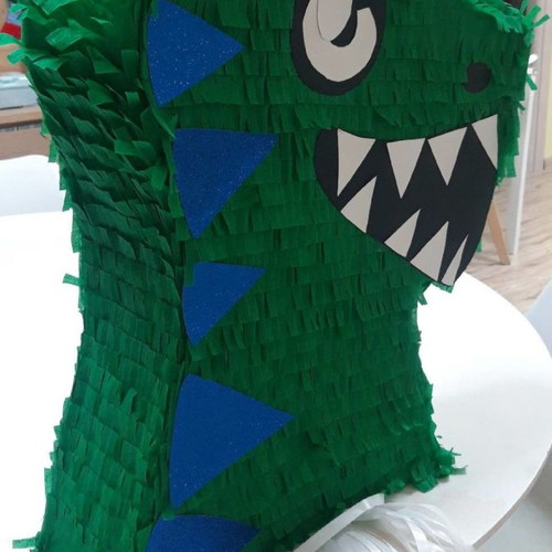 Dinosaur pinata new with door and pull string