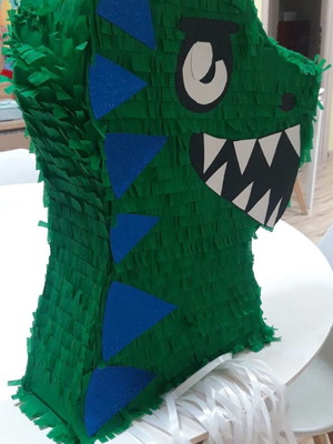 Dinosaur pinata new with door and pull string