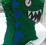 Dinosaur pinata new with door and pull string