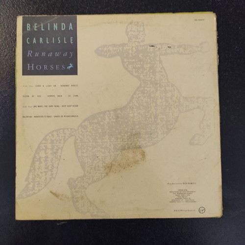 Belinda Carlisle Runaway Horses LP used, original Greek edition 1989