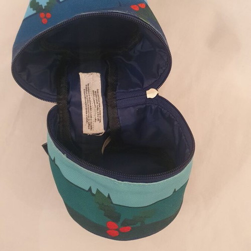 APIVITA cosmetic bag used, blue, 11x18 cm