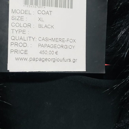 Cashmere coat new, removable fox fur collar and cuffs, black, XL