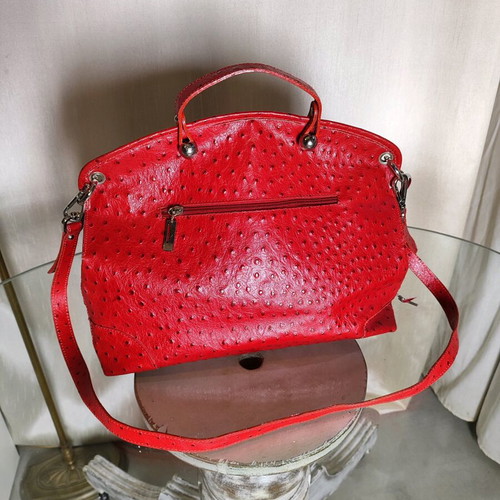 Leather vintage shoulder and handbag red like new Italy