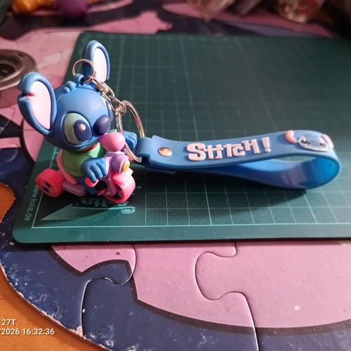 Stitch keychain from Disney's Lilo & Stitch, 3D silicone PVC