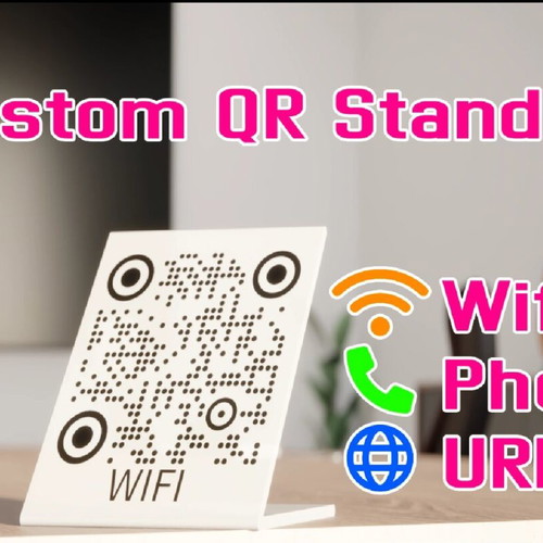 Custom QR Stand new, tabletop display