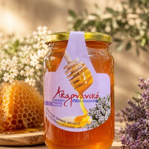 Thyme honey, 2 jars, genuine Greek
