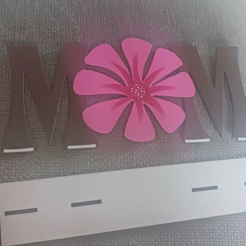 Wooden decorative MOM black and purple