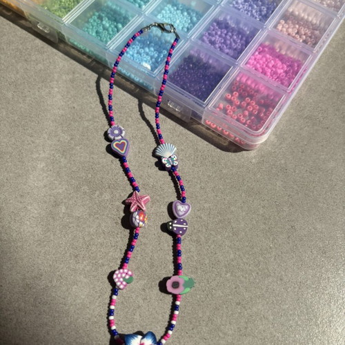Handmade necklace with summer colors, new