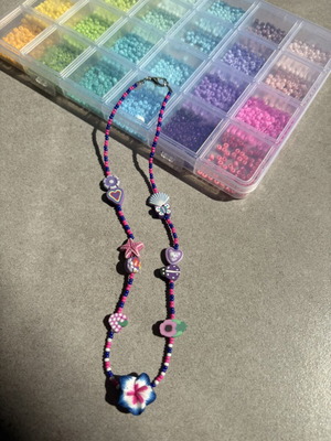 Handmade necklace with summer colors, new