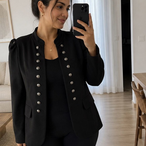 Suede jacket with buttons like new, size L