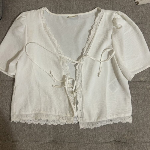 Jdy summer top, white, lace trim