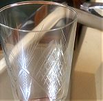  Κρυστάλλινο κολωνάτο σκαλιστό ποτήρι vintage no.2