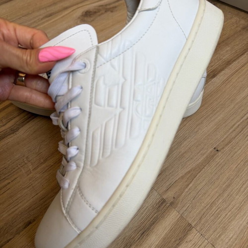Men's original white leather sneakers Emporio Armani EA7 like new, size 44