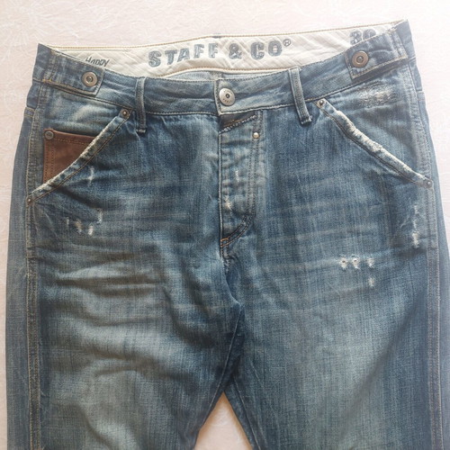 Staff Jeans Distressed Vintage Look Size EUR 42 / 32 US Like New