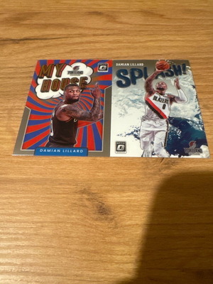 Κάρτες Damian Lillard Panini Optic 2021-2022 καινούργιες, σετ 2 τεμαχίων