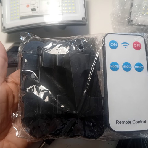 Solar LED floodlight set 2 pieces with remote control, new