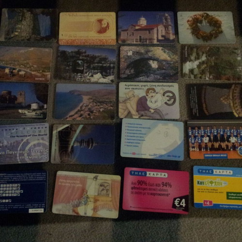 Phone cards used, pack of 20 pieces