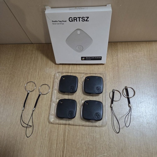 GRTSZ Sualio Tag Dual Bluetooth trackers set of 4 black new
