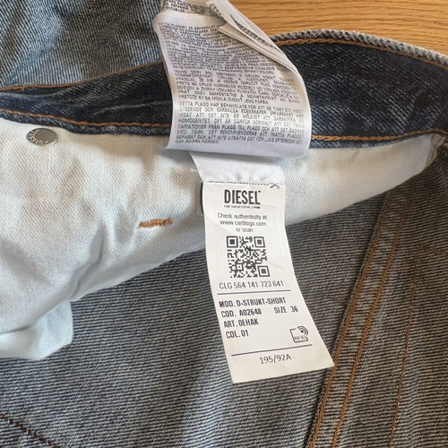 Diesel denim shorts like new, size 36, blue