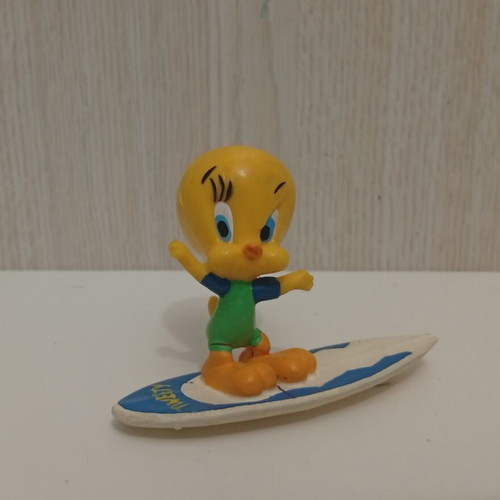 Tweety Beach Surfer Figure used Warner Bros Bullyland Looney Tunes