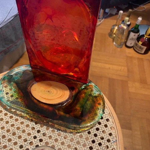 Candle base made of liquid glass new