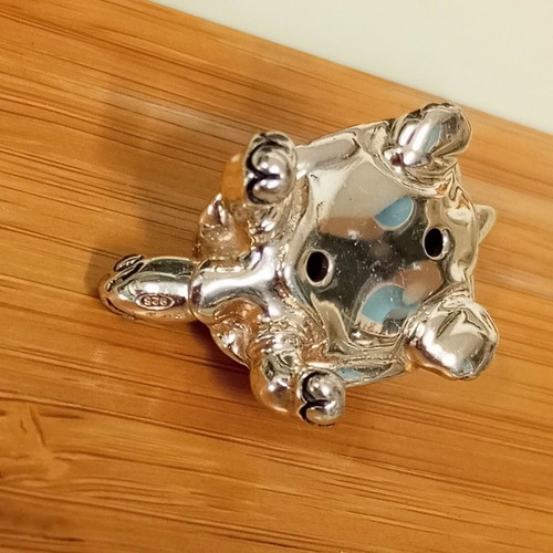 Silver turtle 925 with enamel 3cm - 2cm, 11.7gr