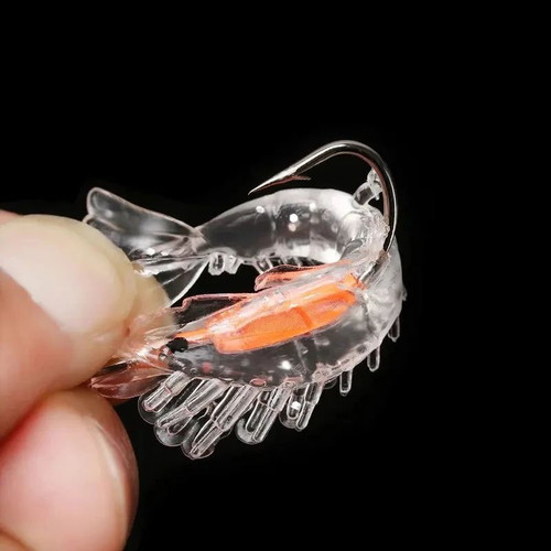 Fishing Shrimp Lures Set of 4 New with Hooks