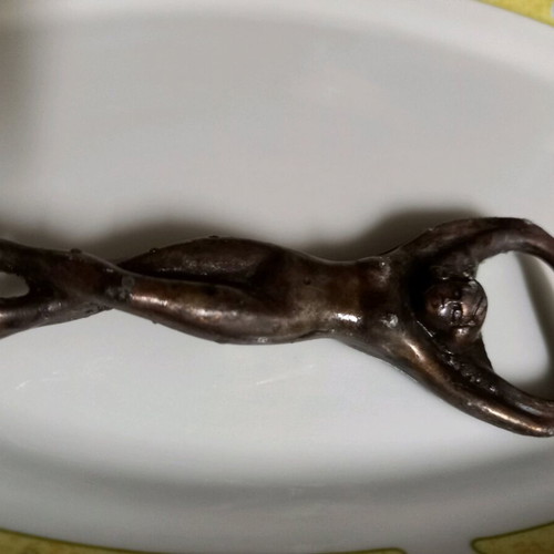 Original antique bottle opener used, height 8 cm