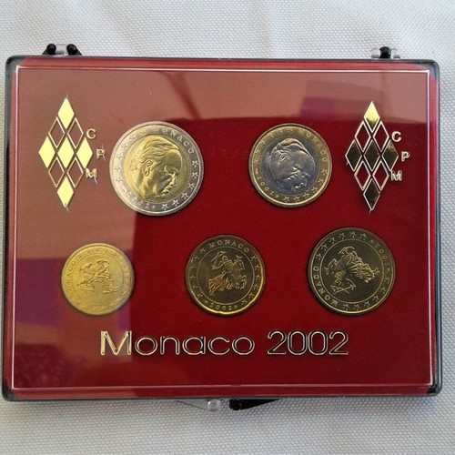 Monaco 2002 euro coin set mint condition