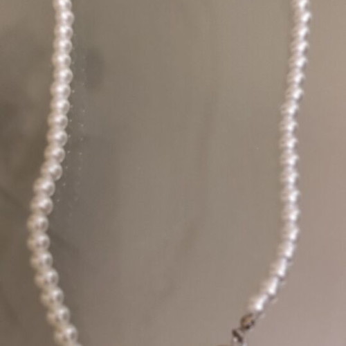 Necklace with white pearls and silver clasp new