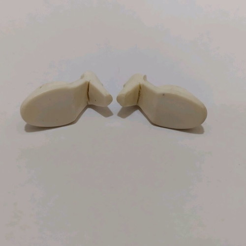 White carved Bibibo El Greco doll shoes used, 1980s