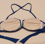 Zebras & Libras women's strapless bikini top like new, blue, size L