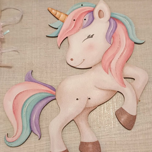 Unicorn Candle Set with Wooden Frame new