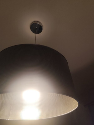 Ceiling light used, brown with gold interior
